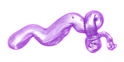 Purple pink sleaze puddle, slime isolated on white background, with clipping path, top view	