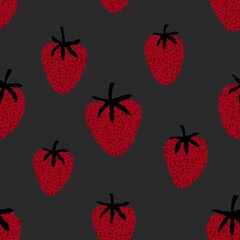 Summer fruit seamless strawberry berry pattern for wrapping paper and fabrics