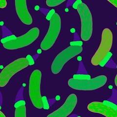 Christmas vegetable seamless cucumber pattern for wrapping paper and fabrics