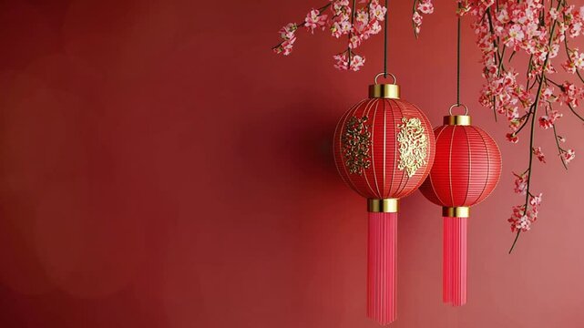 Background template with chinese pattern in red. Happy chinese new year, year of the snake zodiac.
