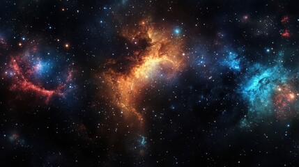 Fototapeta premium Vibrant cosmic nebula with bright stars in deep space