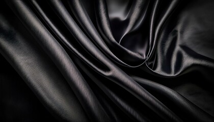 Fototapeta premium smooth elegant black satin texture abstract background luxurious background design
