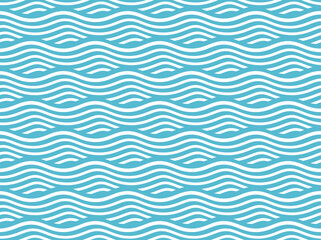 Seamless pattern with blue waves