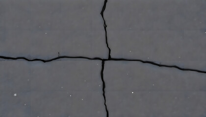 Obraz premium view from above on texture of asphalt road with cracks isolated with white highlights, png