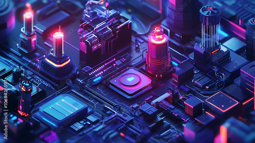 Aufkleber Smart factory concept, abstract tech background, demonstrating Industry 4,0 revolution through automation and data exchange in manufacturing technologies