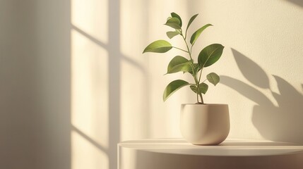 Relaxing ambiance in your home with a beautiful indoor plant accent and copy space