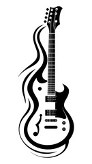 Fototapeta premium PNG Minimal electric guitar white white background creativity.