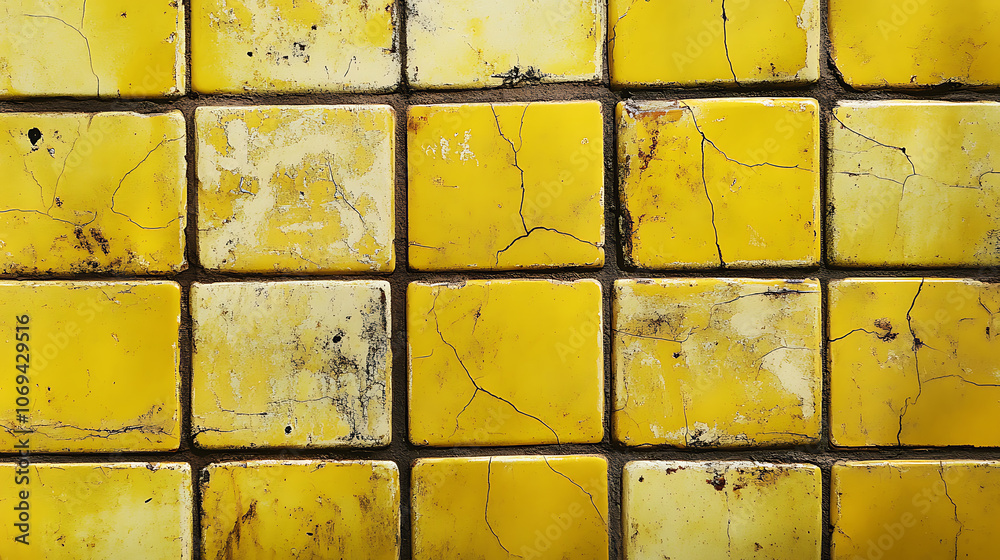 Poster a yellow square tile pattern with squares