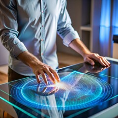 User Interface UI Holographic Touchscreen Interaction Technology AI Artificial Intelligence

