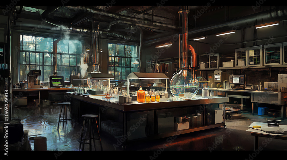 Poster experiment lab laboratory interior