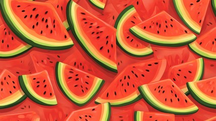 juicy watermelon pattern background exudes deliciousness. AI Generative