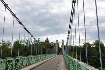 Fototapeta premium view from the bridge of Saint-Sulpice-la-Pointe, village in Haute Garonne region in France