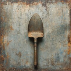 Vintage gardening tool against a rustic textured background