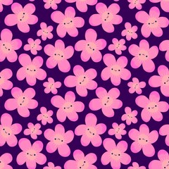 Abstract floral seamless retro flower pattern for fabrics and linens