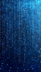Blue Binary Code Background, Representing Technology and Information  -