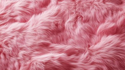 Obraz premium Soft pink faux fur texture displayed on a plush fabric, inviting touch and warmth in a cozy setting