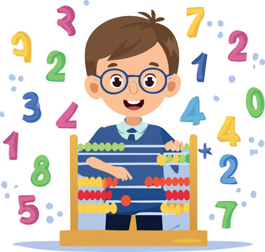 boy playing with abacus