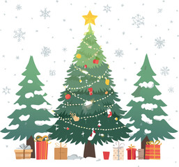 christmas tree and gifts