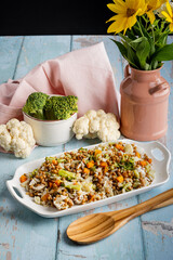 Caesar lentil gratin