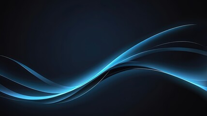 Obraz premium Abstract blue wave design on a dark background for digital use.