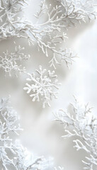 Winter Wonderland Snowflake Pattern on White Background  -