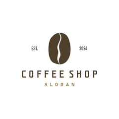vintage retro design logo coffee bean drink simple concept illustration template