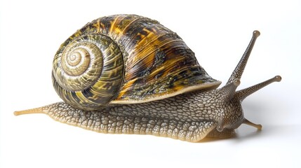 Colorful Snail on White Background