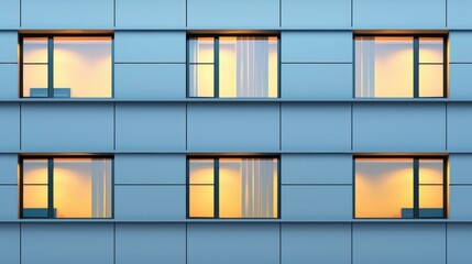 A modern office building brightly illuminates the night with glowing windows, highlighting the pulse of urban life after hours.