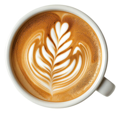 PNG Latte art coffee in a cup latte beverage drink.