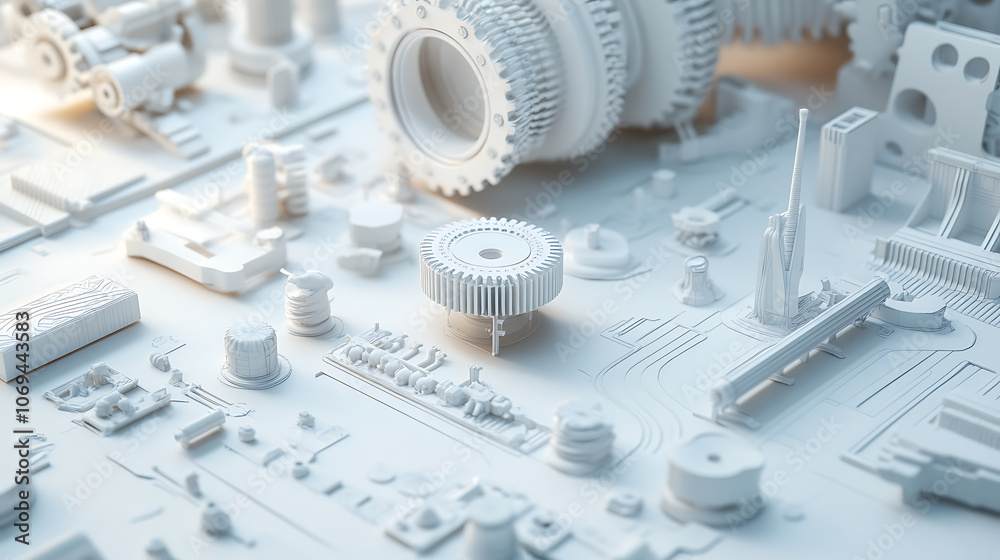 Poster Rapid Prototyping concept, The accelerated process of creating scale models or assemblies using 3D printing and CAD designs, Efficiency in modern design and manufacturing processes