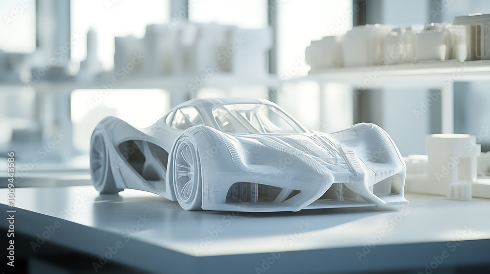 Leinwandbilder Rapid Prototyping concept, The accelerated process of creating scale models or assemblies using 3D printing and CAD designs, Efficiency in modern design and manufacturing processes