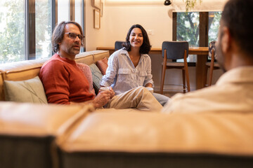 Collaborative meeting in a cozy modern coworking space