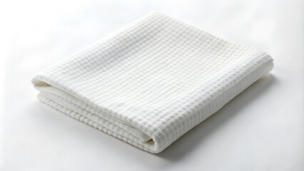  White dish towel with a simple, clean design on a white background.