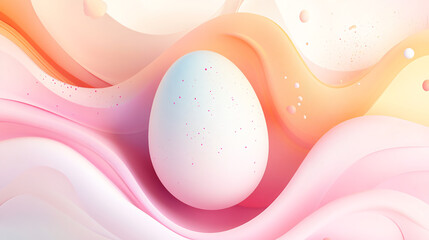 Abstract Easter egg with soft pastel gradients and decorative elements.