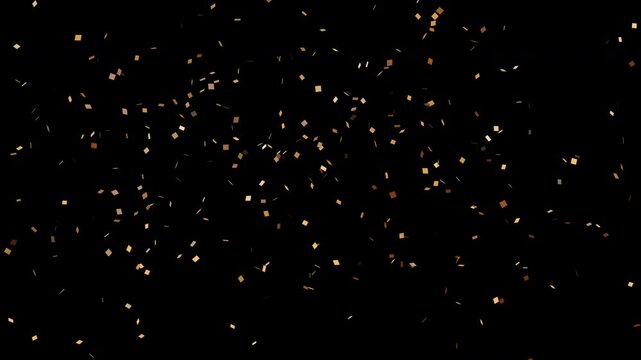 Confetti reflective particles festive bursts 4k pack with alpha png layer. New year or award and birthday themed isolated elements, slow motion falling after explode