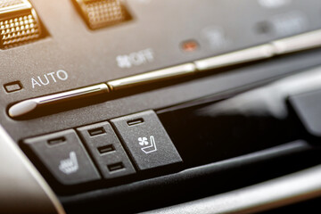 Dashboard, inner workings of a car.Modern car interior details. Car detailing.