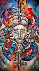 Obraz premium Colorful abstract painting of a face