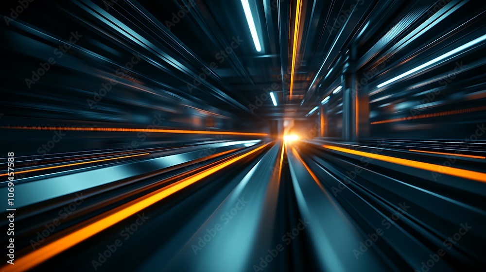 Aufkleber a dynamic, futuristic image depicting vibrant light streaks in dark surroundings, creating a sense o