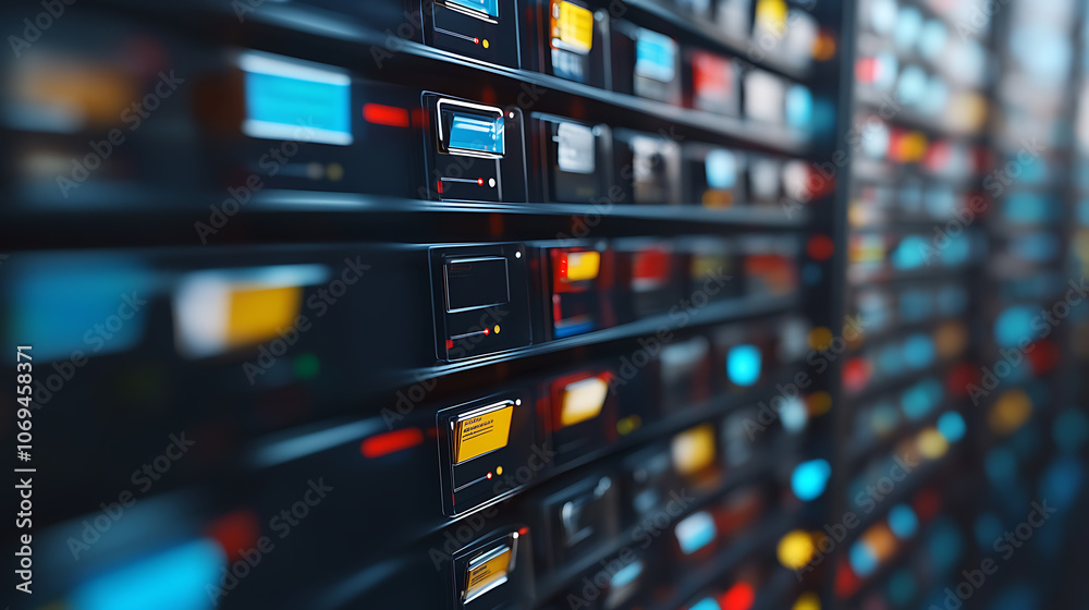 Aufkleber file sharing concept, Data transfer, ftp file receiver and backup on the monitor screen