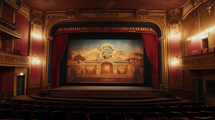 Obraz premium retro theater banner on the wall