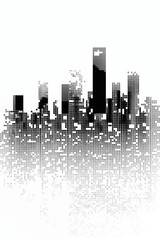 Night city house cartoon