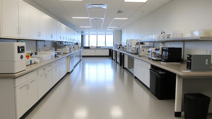 a clean laboratory lab with many lab equipment and high tech equipment