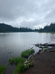Lake at Mt.Rainier on a cloudy day. 