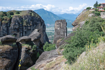 Panorama of Meteora Monasteries, Thessaly, Greece