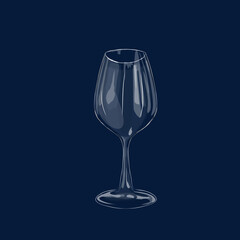 illustration of an empty glass on a dark blue background