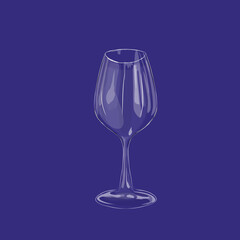 illustration of an empty glass with a purple background