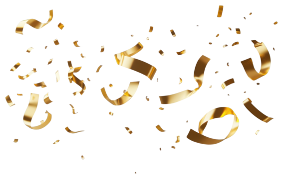 PNG Short ribbon confettis background ribbons gold.