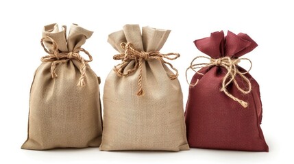 Obraz premium Christmas bag with gifts isolated on white, Christmas and New Year concept