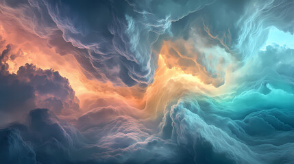 Fototapeta premium Ethereal pastel cloud background dreamy and soft abstract illustration created with ai tools. Ethereal. Illustration
