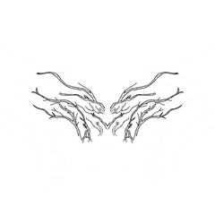 Tree life hand drawn tree roots hand drawn black outlined roots